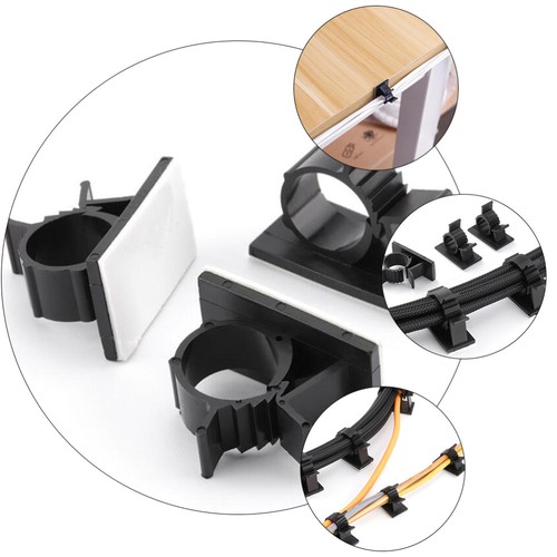 1 Bag 100pcs Self-adhesive Adjustable Type Cable Clips Cable Holders (Black) - 第 9/12 張圖片