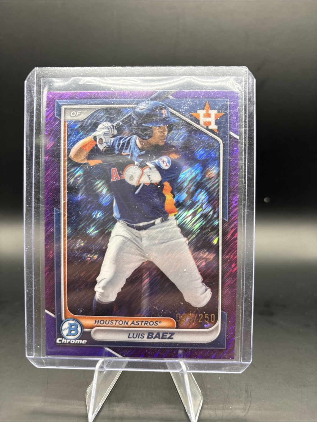 2024 Bowman - Chrome Prospects Luis Baez #BCP-66 Purple Refractor /250 (RC)