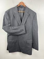 JOS A BANK Signature 100 Wool Gray Herringbone Sport Coat Sz 48L Blazer Jacket