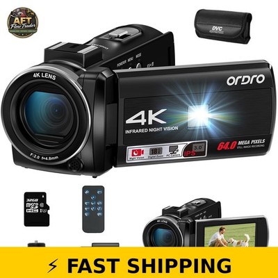 ORDRO 4K 30FPS Camera 64MP with 3'' Touch Screen for Vlogging