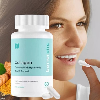 BetterVits Collagen Complex mit Hyaluronsäure & Kurkuma, 60/120 Kapseln Neu