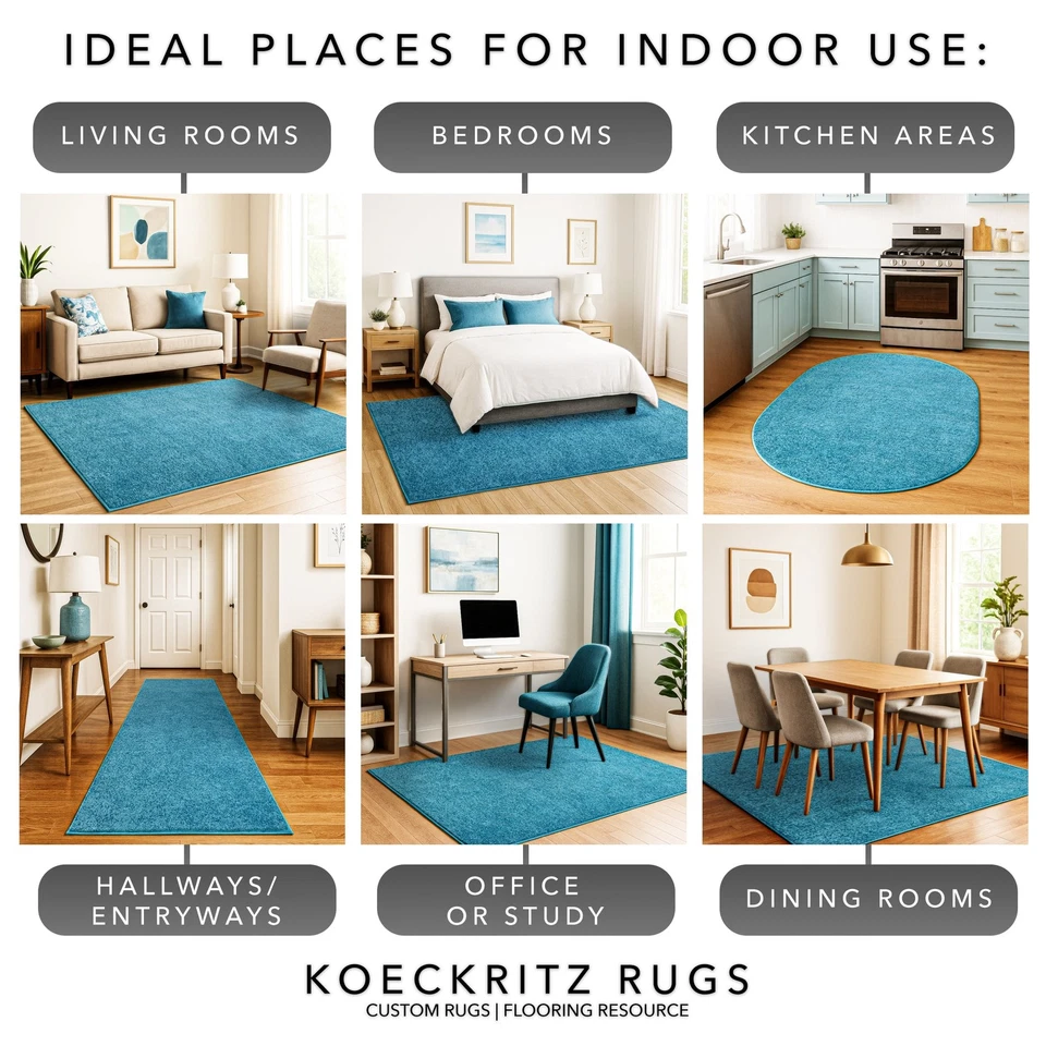 Alfombra Koeckritz clásica moderna azul marino verde azulado | Alfombra interior para cualquier habitación Foto 4 de 4