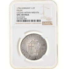[#878873] Coin, German States, FULDA, Adalbert III, 1/2 Thaler, 1796, NGC, UNC D