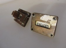 Vintage Brass Door Lock Sliding Bolt Old Toilet WC Vacant Nickel Chrome Art Deco