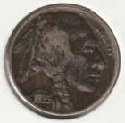 1935 US Indian Head Buffalo Nickel FULL DATE Rare 91 Year Old Collection Coin