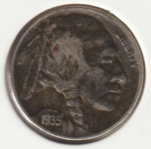 1935 US Indian Head Buffalo Nickel FULL DATE Rare 91 Year Old Collection Coin