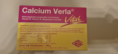 Calcium Verla mit Vitamin D, K, Magnesium und Zink, Nahrungsergänzung SUPERPREIS