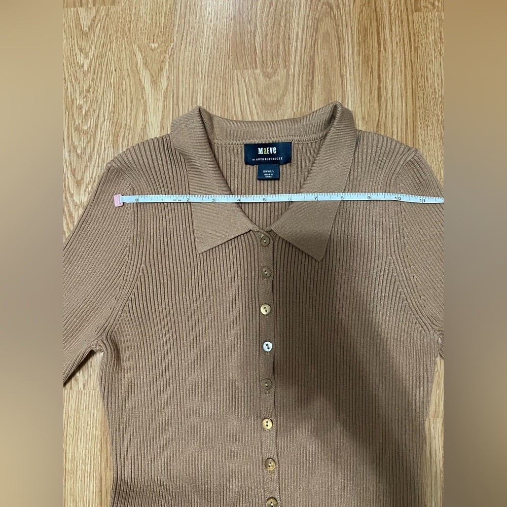 Anthropologie Maeve Ribbed Slim Cardigan(Size S) - image 14