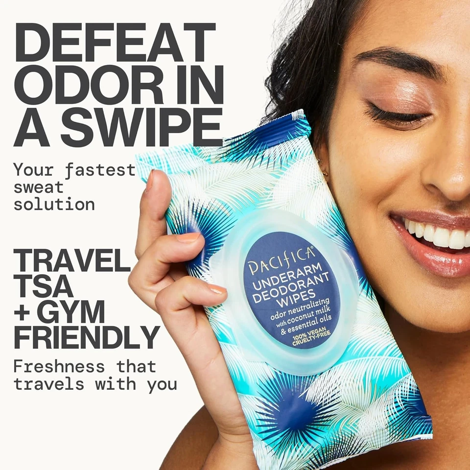 Pacifica Deodorant Wipes - Coconut Milk Underarm & Full Body Deodorant Wipes - R - Image 2 of 4