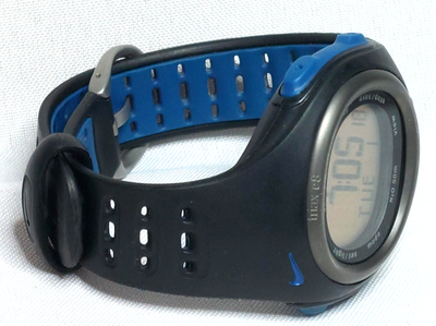 Nike Triax C8 Digital Black and Blue Sports Watch - New Battery | eBay