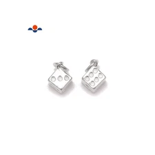 Sterling Silver Dice Pendant Size 6mm, 2 pcs per Bag (6mm)