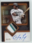 Hanley Ramirez 2025 Topps Flagship Auto /25 Patch Jersey #TFAP2-HR Marlins