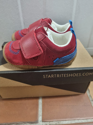 Start-rite Chuckle Soft Nubuck Red Leather Shoes, Uk Size