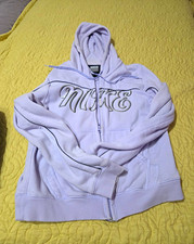 Nike Gray Full Zip Hooded Fleece Hoodie Logo Pockets Women  s Regular L