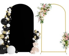 7.2 FT Wedding Arch Stand and Arch Cover, Metal Arch Backdrop Stand with Arch...