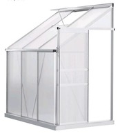 Outsunny 6 x 4ft Lean to Wall Polycarbonate Greenhouse Aluminium Walk-in Garden