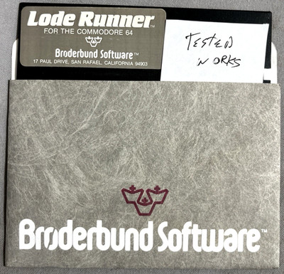 Lode Runner Commodore 64 disk & manual Broderbund Tested & Works 1983