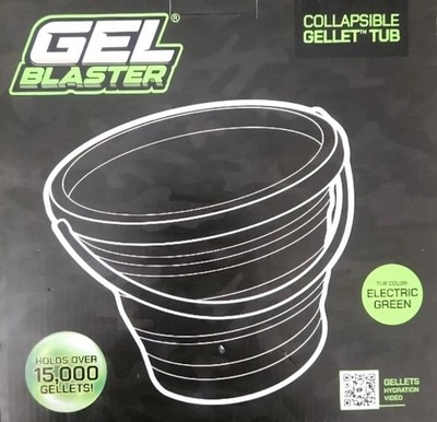 Gelblaster Collapsible Gellet Tub with Lid Holds 15000+ Electric Green 