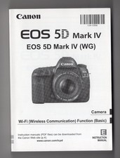 Canon EOS 5D Mark IV Genuine Camera Instruction Manual / Guide In English