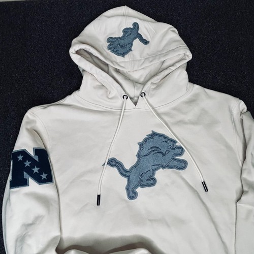 Pro Standard NFL Detroit Lions Varsity Blues L Men's Pullover Hoodie Beige Mint - Picture 3 of 15