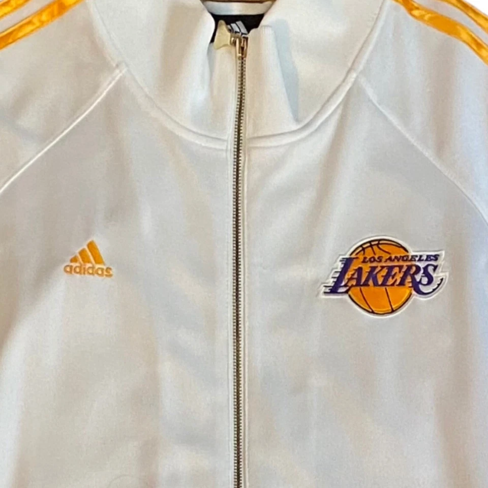 🔥 RARE! LA Lakers Adidas Jacket White 2009 Championship Size XL Kobe Bryant 🔥 - Image 3 of 4