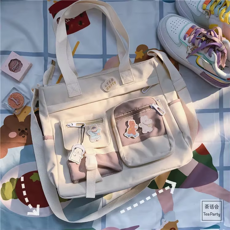 Waterproof Canvas Tote and Crossbody Bag for Women Girls Stylish  