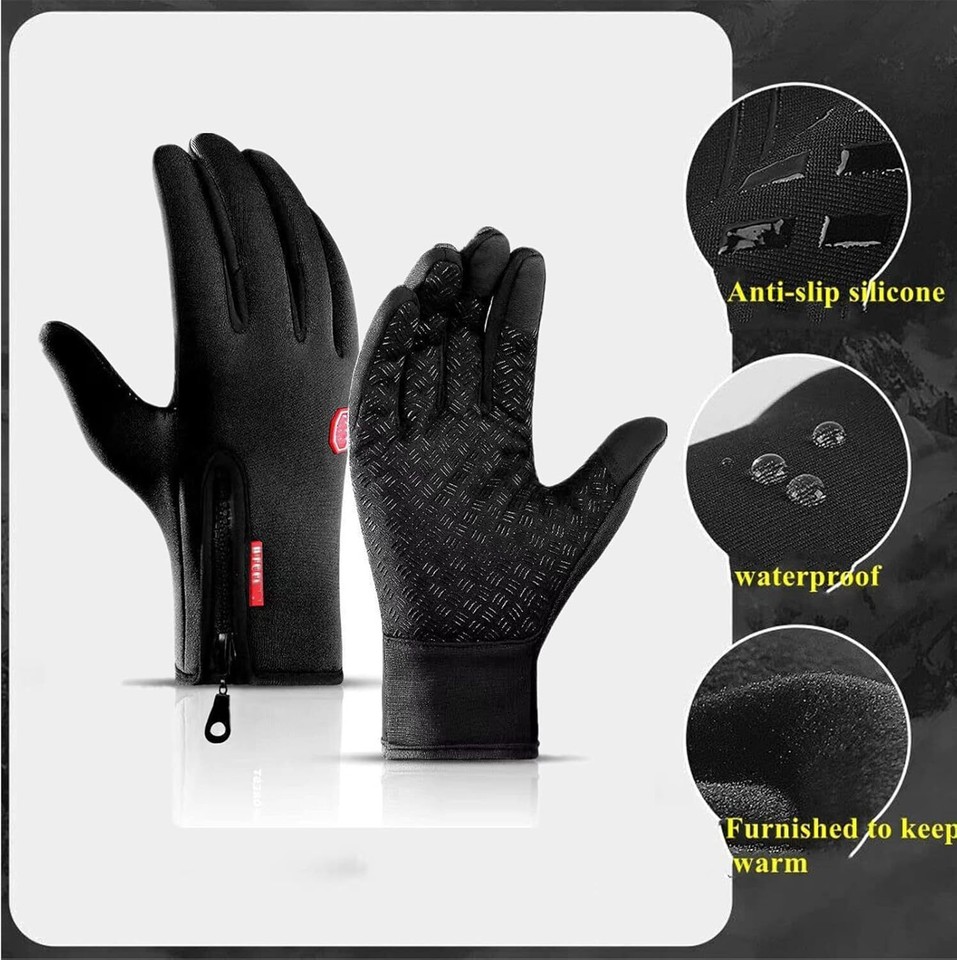 Gants D’hiver Waterproof Tactiles Pour Ski, Moto, Snow – Chauffants Et Unisexes