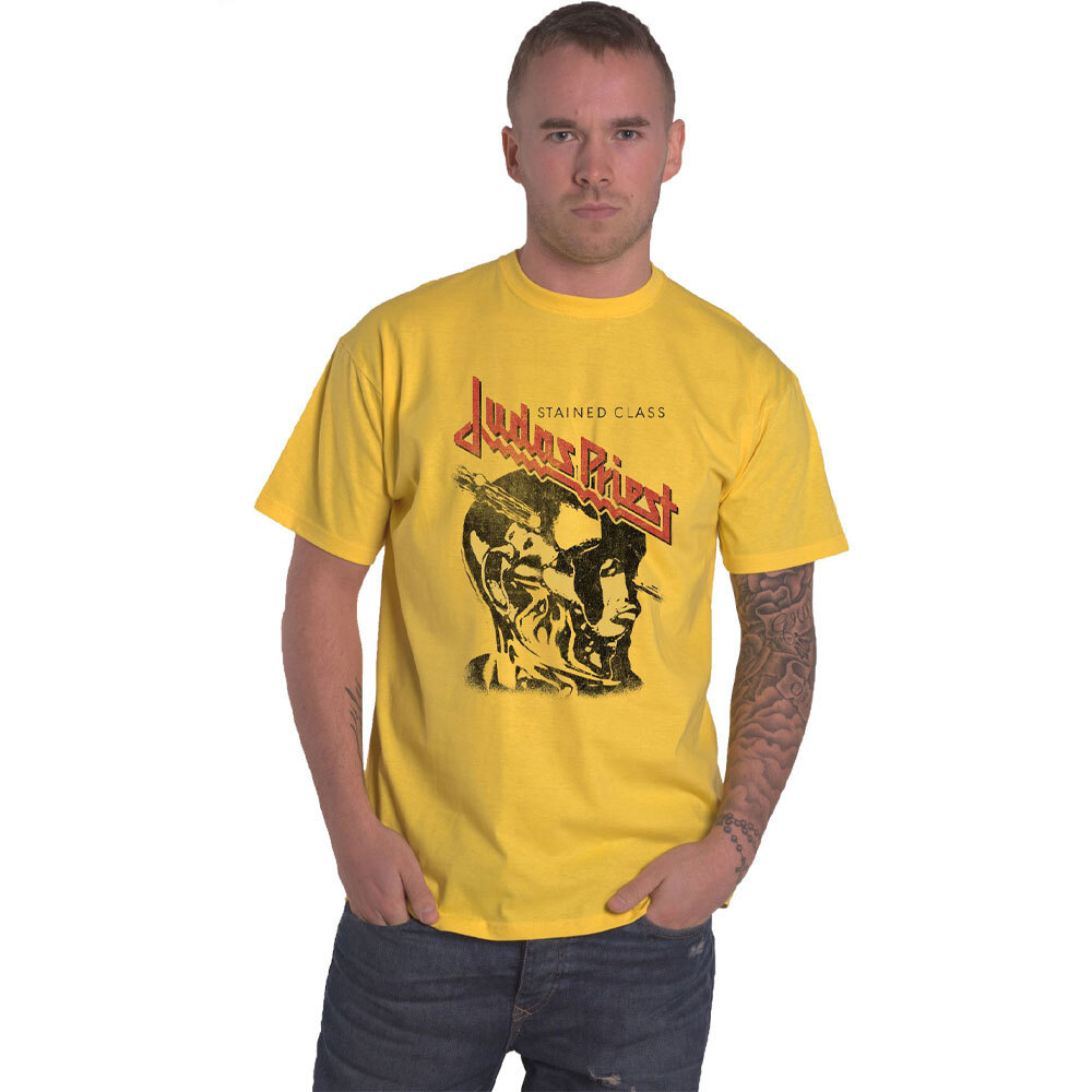 Judas Priest Stained Class Vintage Logo Yellow Official Mens T-Shirt
