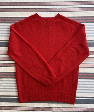 Drake’s Lambswool Seed Stitch Sweater Red Size 38 Scotland Men's Jumper