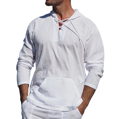 Hombres Manga Larga Con Capucha Ocio Básico Túnica Blusa Prendas para el torso Camisetas Pullover Camiseta - Imagen 4 de 21