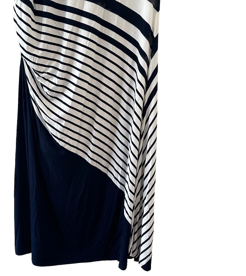 Soft Surroundings Blue White Striped Vela Infinity Maxi Dress Stretch Size 2X - Image 3 of 4