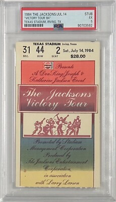 Michael Jackson Ticket Stub 1984 The Jacksons Victory Tour PSA EX5