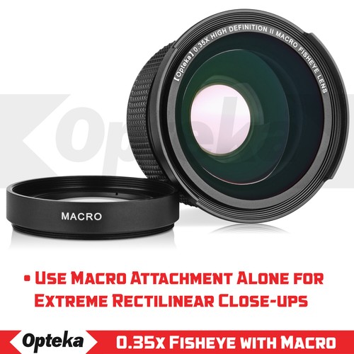 Opteka .35x Wide Angle Fisheye Lens for Sony A a35 a33 a900 a850 a700 a580 a560 - Picture 2 of 9