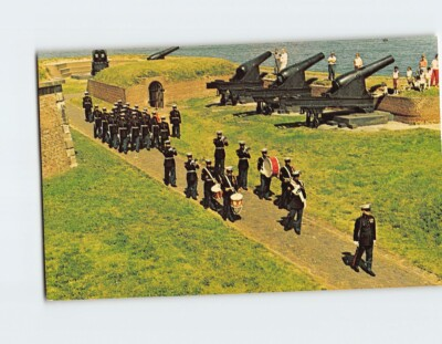 #ad Postcard Fort McHenry Guard Civil War Cannons amp; US Marines Fort Meade Maryland $3.46