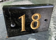 Marble House Home Apartment Plaque Sign Number 18 Black Gold Carved Classic