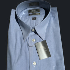 Stafford Executive 100 Cotton Wrinkle Free Blue  White Stripe Shirt 17 1/2 35