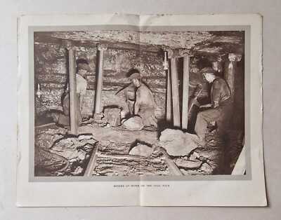 ODHAMS At the Coal Face (1933 Welsh Mining History Photo Plate)