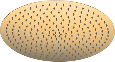 Brushed Brass Gold 16'' High Pressure Rain Shower Head, Stainless Steel Design