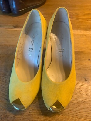 Peep Toes  v. Gabor Gr. 3 1/2 (36) in gelb Wildleder - Super Qualität