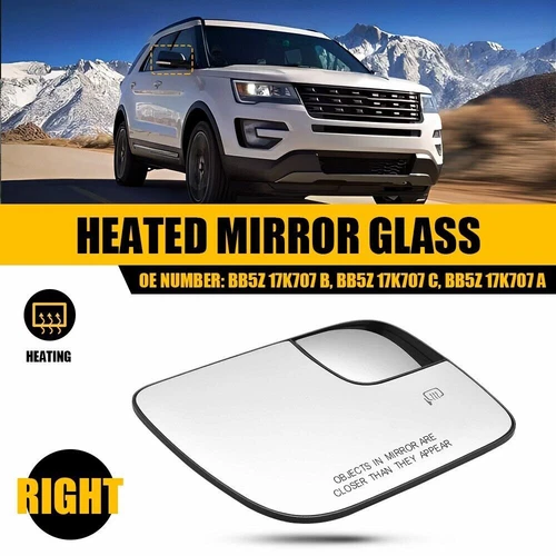 Mirror Glass Heated Blind Spot for Ford Explorer 2011-2019 Passenger Right Side