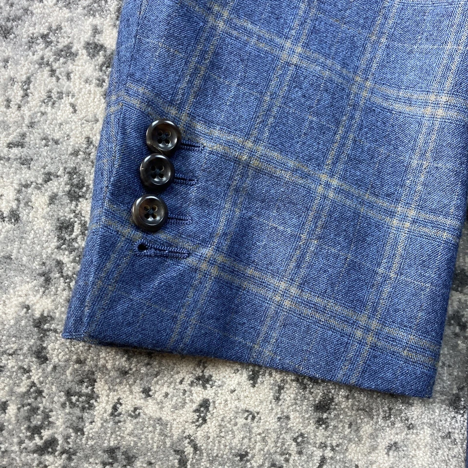 Holland & Sherry Seville Row Bespoke Men’s Flannel Blazer Jacket Sport Coat 44R - Image 4 of 4