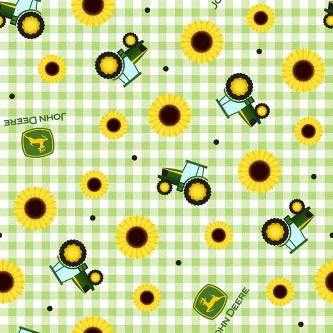 Fat Quarter John Deere Sonnenblume 100 % Baumwolle Steppstoff - Federn kreativ