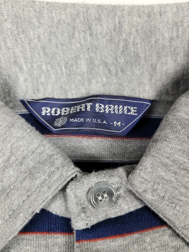 Camisa De Colección Robert Bruce Para Hombres Surf Skate Disco Aturdida y Confusa Rayas Mediana Foto 3 de 4