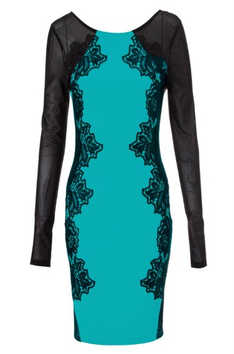 New Womens Sexy Lace Bodycon Long Sleeve Business Evening Party Cocktail Dress - Picture 27 of 28