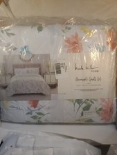 Nicole Miller Home Reversible Spring Floral Twin Quilt Set With Sham New