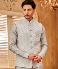 3 Pc Indian Mens Bollywood Party Wear Traditional Kurta Payjama Set From India
