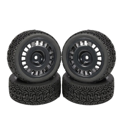 4Pcs RC 1:10 Rally Car Rubber Wheels Tire For Tamiya TT-01 TT-02 TT01E XV02 DF03 - Picture 7 of 15