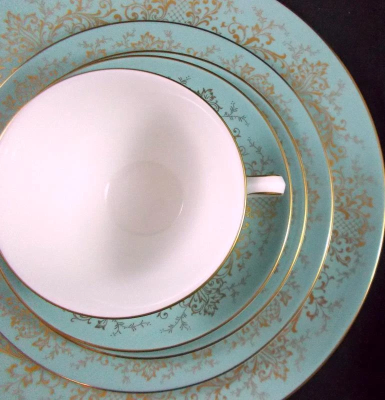 Royal Doulton DELAMERIE TURQUESA 5 Piezas Ajuste de Lugar H4968 Excelente ESTADO Foto 3 de 4