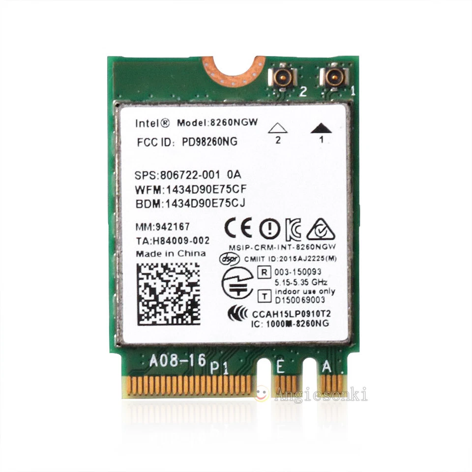 Wireless WiFi WLAN Card HP 806722-001 Intel Wireless-AC 8260NGW NGFF 802.11AC - Image 2 of 4