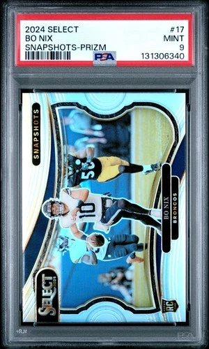 2024 PANINI SELECT SNAPSHOTS PRIZM #17 BO NIX ROOKIE RC PSA 9